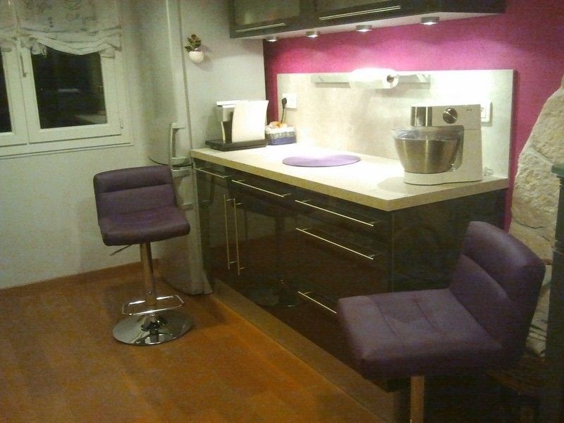 Réalisation d'une cuisine à LA CIOTAT (13) Modèle MILAN façades en stratifié brillant Coloris Gris flanelle