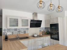 Cuisine intégrée Contemporaine livrée et installée par AZUR CUISINES à Trets (13)